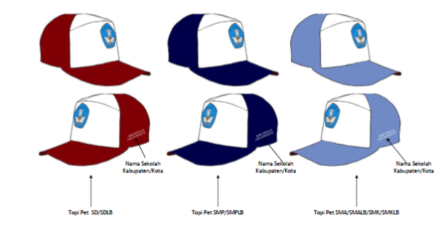 Seragam topi pada seragam Nasional